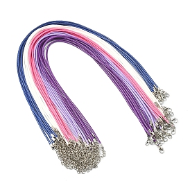 30 шт 5 цвета изготовление ожерелья из вощеного шнура, с сплава цинка омара застежками, платина