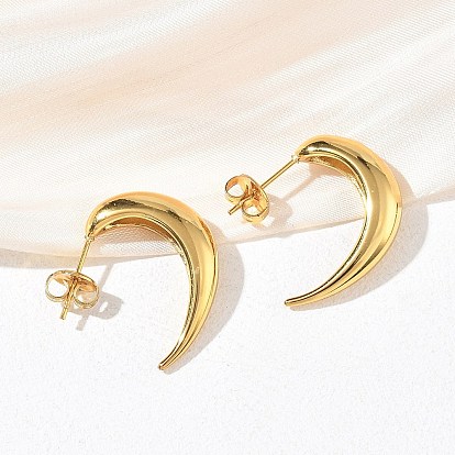 304 серьги-гвоздики из нержавеющей стали для женщин, буква С, серьги-кольца, ионное покрытие (ip)