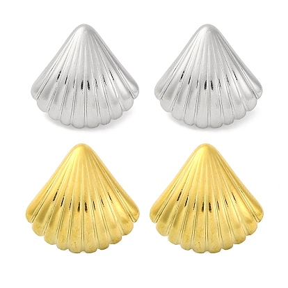 304 серьги-гвоздики в форме ракушки из нержавеющей стали