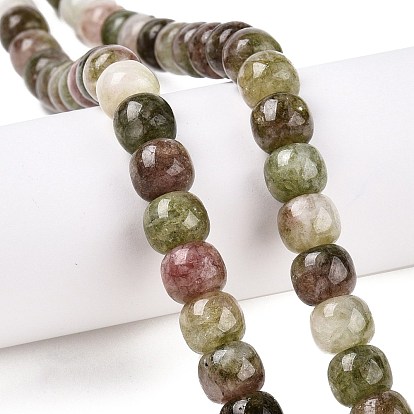 Окрашенные природные белый нефрит бисер пряди, баррель