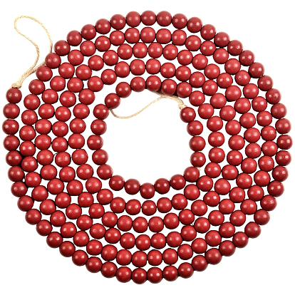 Подвесные украшения из деревянных круглых бусин для рождественских украшений