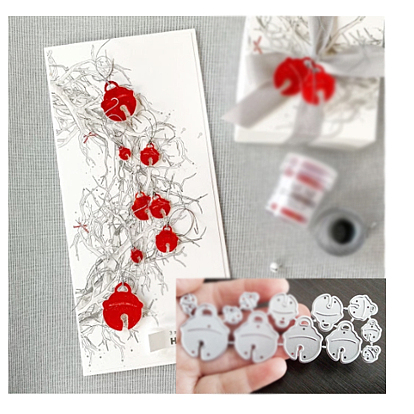 Christmas Bell Carbon Steel Cutting Dies Stencils, for DIY Scrapbooking/Photo Album, Decorative Embossing DIY Paper Card