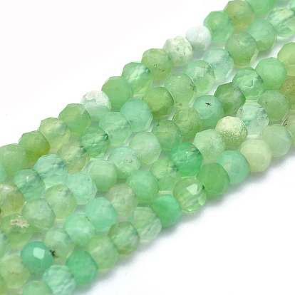 Natural Chrysoprase Beads Strands, Rondelle, Faceted