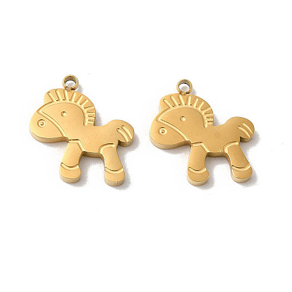 Manual Polishing 304 Stainless Steel Charms, Horse Charms