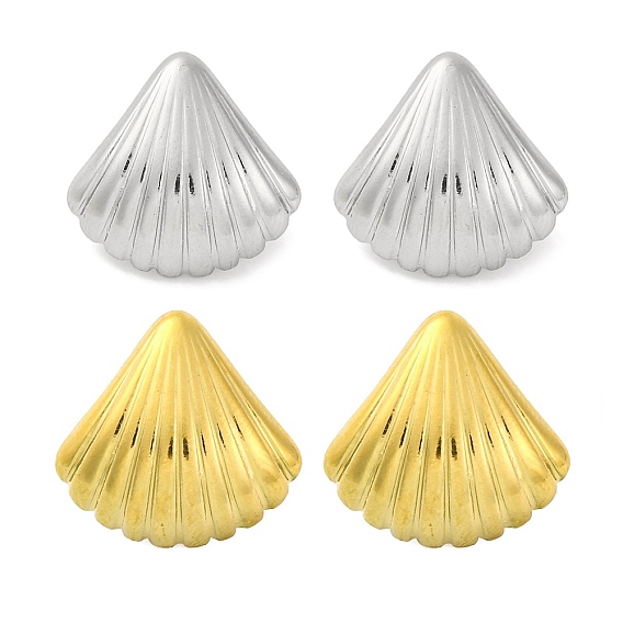 304 серьги-гвоздики в форме ракушки из нержавеющей стали