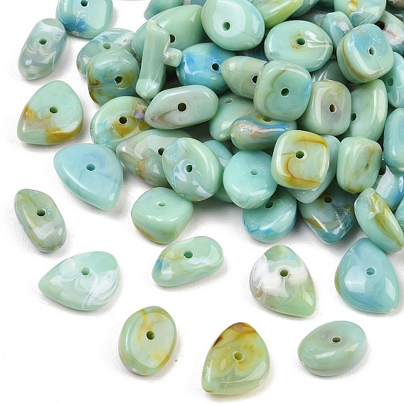 Двухцветные непрозрачные акриловые бусины, имитирующие драгоценные камни, самородки