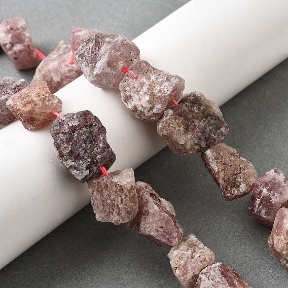 Природного кварца клубники нитей бисера, грубый необработанный камень, самородки