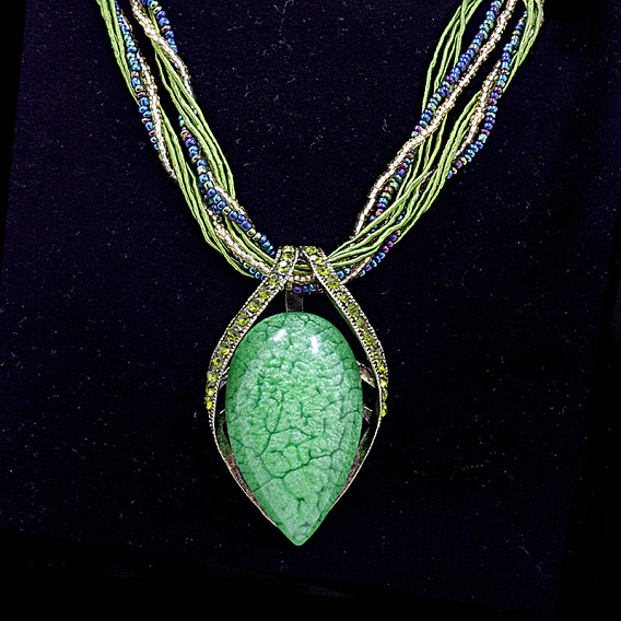 Ожерелья в стиле бохо с подвеской в форме капли из цинкового сплава, смолы и стеклянных бусин