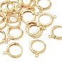 SHEGRACE Brass Leverback Earring Findings, with Loop, Cadmium Free & Nickel Free & Lead Free