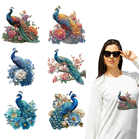 6Pcs 6 Styles Plastic Heat Transfer Film Logo Stickers Set, for DIY T-Shirt