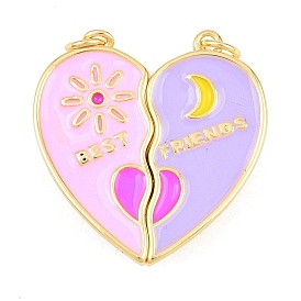 Латунь эмаль подвески, сердце прелести, с магнитным, сплит подвески