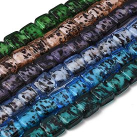 Handgemachte Glasperlen Goldsand, Viereck