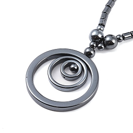 Non-Magnetic Synthetic Hematite Necklaces for Men, with Alloy Clasp