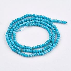 Dyed Natural Turquoise Beads Strands, Faceted, Rondelle