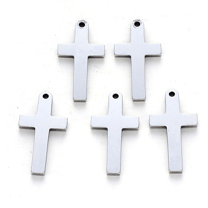 304 Stainless Steel Pendants, Laser Cut, Cross