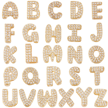 26 шт. 26 стили латунные микропаве прозрачные кубические циркониевые подвески