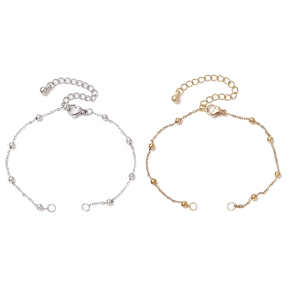 2 шт. 2 цвета 304 изготовление браслета из шариковой цепи из нержавеющей стали