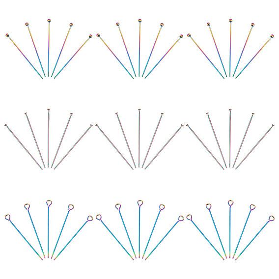 90 шт. 3 стили 304 набор штифтов из нержавеющей стали, штифты с шаровой головкой, штифты с плоской головкой и штифты с проушиной