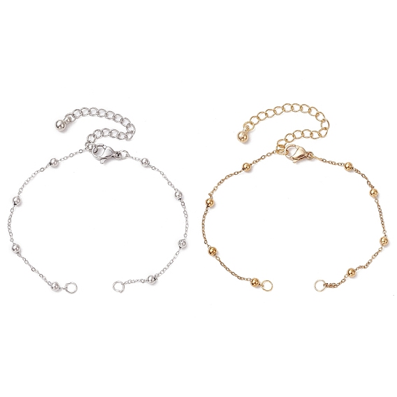 2 шт. 2 цвета 304 изготовление браслета из шариковой цепи из нержавеющей стали