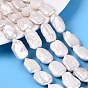 Natural Baroque Pearl Keshi Pearl Beads Strands, Cultured Freshwater Pearl, Rectangle