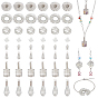 40Pcs 5 Style Hollow Iron & 24Pcs 3 Style Alloy Wire Bead Cage Pendants, Spiral Bead Cage, Teardrop Charms & Spiral & Ring & Round