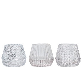 Круглые чашки для свечей в горошек/шишки/полоски с тиснением, стеклянные подсвечники, Контейнер для свечей в европейском стиле в стиле ретро