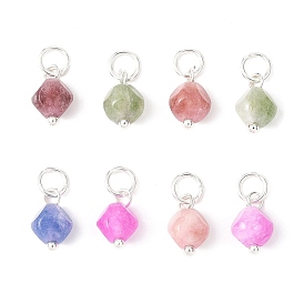 Подвески из натурального цветного турмалина, с 304 кольцами из нержавеющей стали