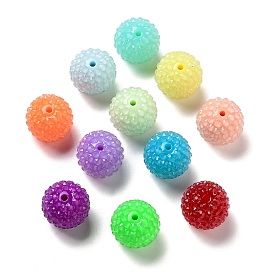 Chunky Resin Rhinestone Bubblegum Ball Beads, Round