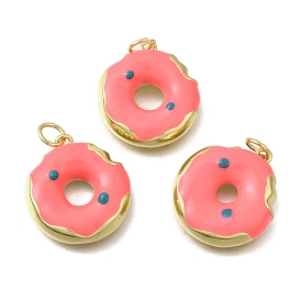 Латунь эмаль подвески, пончики, стойки покрытие, прочное покрытие, без кадмия и без свинца, с целью перехода в кольце, реальный 18 k позолоченный