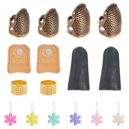 Кожаный напёрсток напёрсток, с латунной защитой для пальцев наперстка, железные швейные наперстки, железа швейная игла устройства резьбы нитенаправительной инструмента