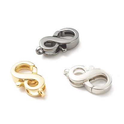 Eco-Friendly Brass Lobster Claw Clasps, Long-Lasting Plated, Lead Free & Cadmium Free, Infinite