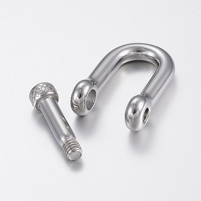 304 Stainless Steel D-Ring Anchor Shackle Clasps, For Bracelets Making