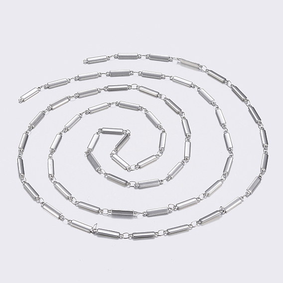 304 Stainless Steel Chains, Soldered, Bar Link Chains