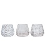 Polka Dot/Pinecone/Stripe Embossed Round Candle Cups, Glass Candle Holders, European Style Retro Candle Container