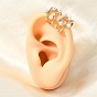 Brass Micro Pave Cubic Zirconia Cuff Earrings, Rack Plating, with ABS Plastic Pearl for Women, Long-Lasting Plated, Cadmium Free & Lead Free, Real 18K Gold Plated