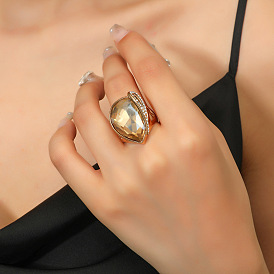 Сплав горный хрусталь палец кольца, слеза, золотые