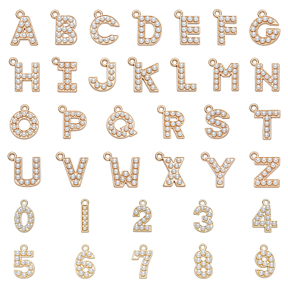 36 шт 36 стили подвески из сплава, с пластиковыми бусинами из искусственного жемчуга