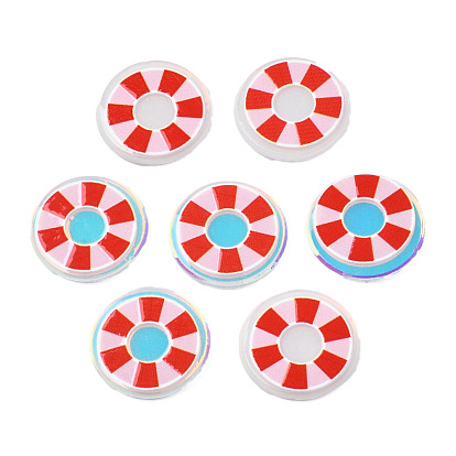 Transparent Printed Acrylic Cabochons, Flat Round