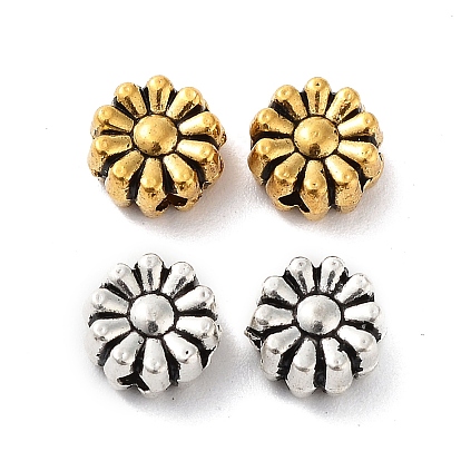 Сплавочные овальные бусины тибетского стиля , без кадмия и без свинца, цветок