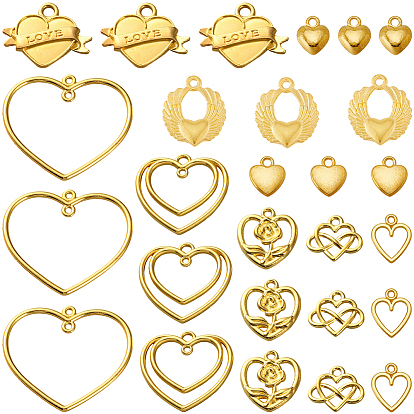 72 шт 9 стили подвески из сплава, сердце прелести