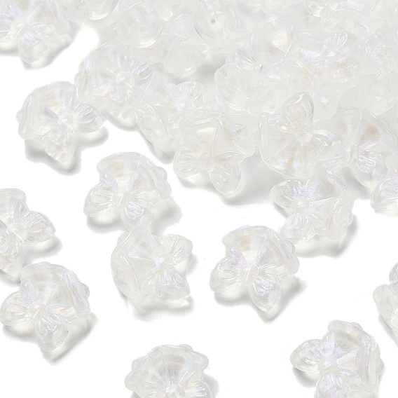 Прозрачные акриловые бусины, рождественский колокольчик с бантом, с блеском порошок