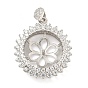 925 Sterling Silver Micro Pave Cubic Zirconia Peg Bails, Flat Round