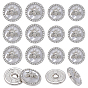 14Pcs 2 Styles Resin Shank Buttons, with Alloy Rhinestone Findings, Flat Round with Bees, 1-Hole