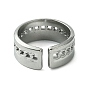 304 Stainless Steel Open Cuff Ring, Hollow Curb Chains Ring