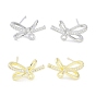 Левая и правая фурнитура для сережек-гвоздиков из латуни с прозрачным кубическим цирконием, без кадмия, без никеля и без свинца, с петлей, бантом