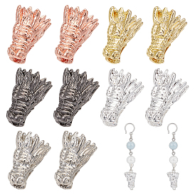 10шт 5 цвета бусины из сплава с головой дракона