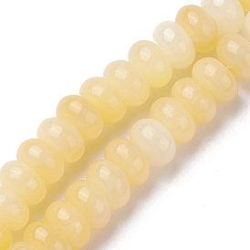 Natural Yellow Jade Beads Strands, Rondelle