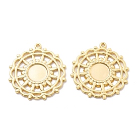 Латуни кабошон настройки подвески, без кадмия, без никеля и без свинца, плоско-круглые