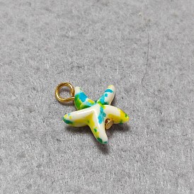 Dyed Synthetic Turquoise Pendants, with Golden Iron Loop