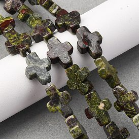 Бисер натуральный дракон крови пряди, крестик